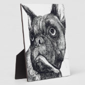 Plaque Photo Cutesse de chien de boxe (Côté)