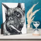 Plaque Photo Cutesse de chien de boxe (Côté)