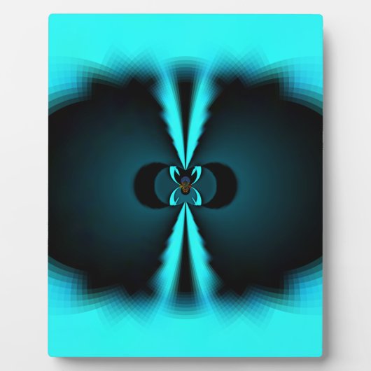 Plaque Photo Cyan et Black Abstrait Art Print (Devant)