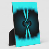 Plaque Photo Cyan et Black Abstrait Art Print (Côté)