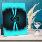 Plaque Photo Cyan et Black Abstrait Art Print (Côté)