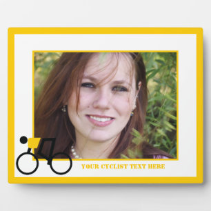 Plaque Photo Cycliste à vélo sur mesure