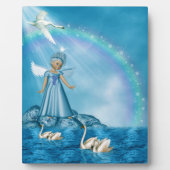 Plaque Photo Cygnes Blanches Et Angel (Devant)