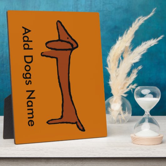 Plaque Photo Dachshund, ajouter un nom (Côté)