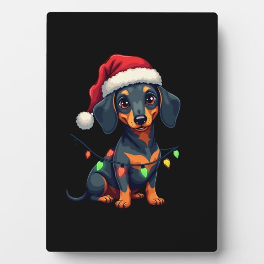 Plaque Photo Dachshund Dogs Tree Christmas Sweater Xmas Gifts F (Devant)