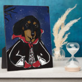 Plaque Photo Dachshund Halloween (Côté)