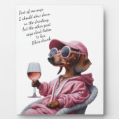 Plaque Photo Dachshund Wine Drinker (Devant)