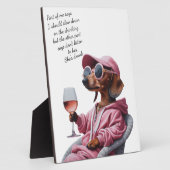 Plaque Photo Dachshund Wine Drinker (Côté)