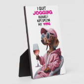 Plaque Photo Dachshund Wine Drinker (Côté)