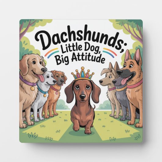 Plaque Photo Dachshunds Little Dog, Big Attitude (Devant)