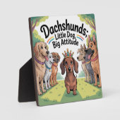 Plaque Photo Dachshunds Little Dog, Big Attitude (Recto)