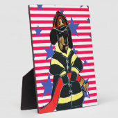 PLAQUE PHOTO DACHSHUP FIREMAN (Côté)