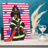 PLAQUE PHOTO DACHSHUP FIREMAN (Côté)