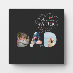 Plaque Photo DAD Cutout 3 Photo Collage cadeau personnalisé Pla