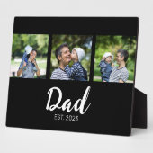 Plaque Photo Dad Established Elegant Script Black 3 Photo (Côté)