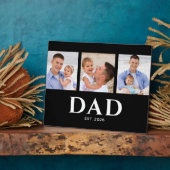 Plaque Photo Dad Established Modern Black 3 Photo (Côté)