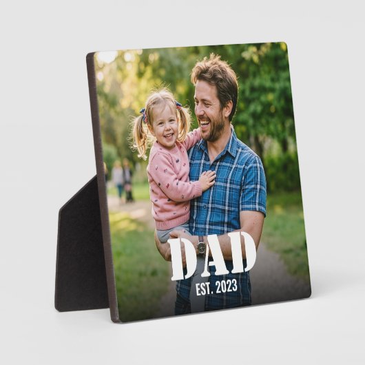 Plaque Photo Dad Established Simple Bold Typography & Photo (Recto)