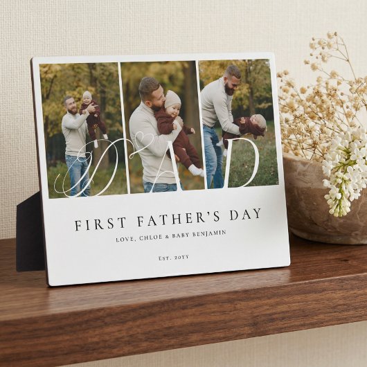 Plaque Photo Dad Photo Collage First Father's Day Keepsake Gift