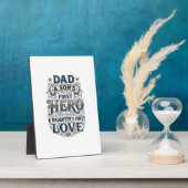 Plaque Photo Dad Son Hero Daughter Love Vintage Typography Shir (Côté)