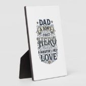 Plaque Photo Dad Son Hero Daughter Love Vintage Typography Shir (Côté)