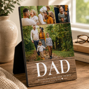 Plaque Photo DAD We love you Photo Collage Rustic Modern Father