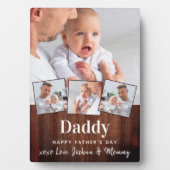Plaque Photo DADDY 4 Photo Collage Bois rustique (Devant)