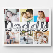 Plaque Photo DADDY 6 Photo Collage Gray Custom Texte 8x10 Plaqu (Devant)