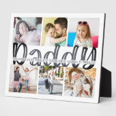 Plaque Photo DADDY 6 Photo Collage Gray Custom Texte 8x10 Plaqu (Côté)