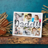 Plaque Photo DADDY 6 Photo Collage Gray Custom Texte 8x10 Plaqu (Côté)