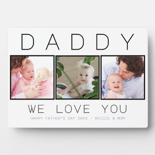 Plaque Photo Daddy Father's Day Custom 3 Photo (Devant)