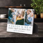 Plaque Photo 'Daddy & Me' 1ère Fête des pères 3 x Collage photo<br><div class="desc">Créez votre propre Plaque photo 'Daddy & Me' pour garder l'amour. Design propose 3 portraits de votre choix, le texte mignon "Daddy & Me" avec deux petits coeurs - Happy First Fête des pères! un "avec amour" dans un élégant script de calligraphie et un nom de qui il est. Un...</div>