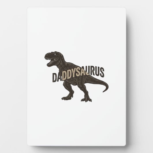 Plaque Photo Daddysaurus Dinosaur Vintage Engraving Shirt Desig (Devant)
