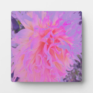 Plaque Photo Dahlia Décoratif Élégant Rose Chaud et Magenta
