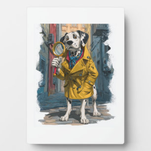 Plaque Photo Dalmatien détective - Chien résolveur de crimes