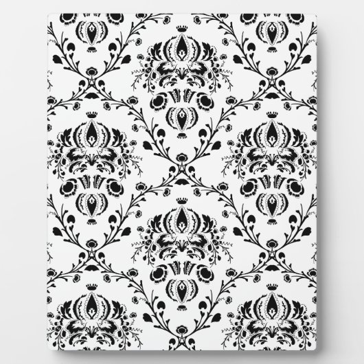 Plaque Photo Damask blanc et noir (Devant)