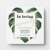 Plaque Photo Dans la mémoire aimante Panneau mariage feuille Pl (Devant)