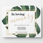 Plaque Photo Dans la mémoire aimante Panneau mariage feuille Pl (Devant)