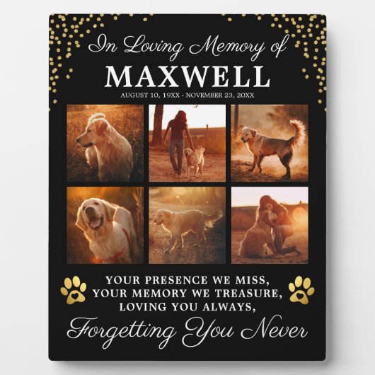 Plaque Photo Dans le chien de mémoire amoureux (Devant)