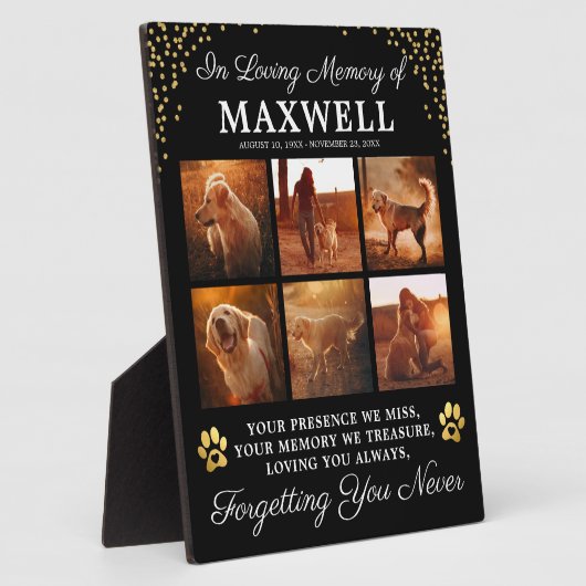 Plaque Photo Dans le chien de mémoire amoureux (Côté)