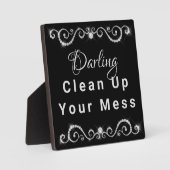 Plaque Photo Darling Nettoyer Votre Mess Personnalisable (Recto)