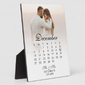 Plaque Photo Date Mariage simple et moderne (Côté)