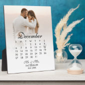 Plaque Photo Date Mariage simple et moderne (Côté)