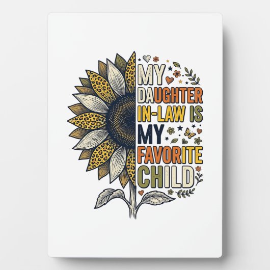 Plaque Photo Daughter In Law Favorite Child Sunflower Vintage S (Devant)