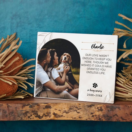 Plaque Photo de Chien - En Souvenir Affectueux 8x1 (Côté)