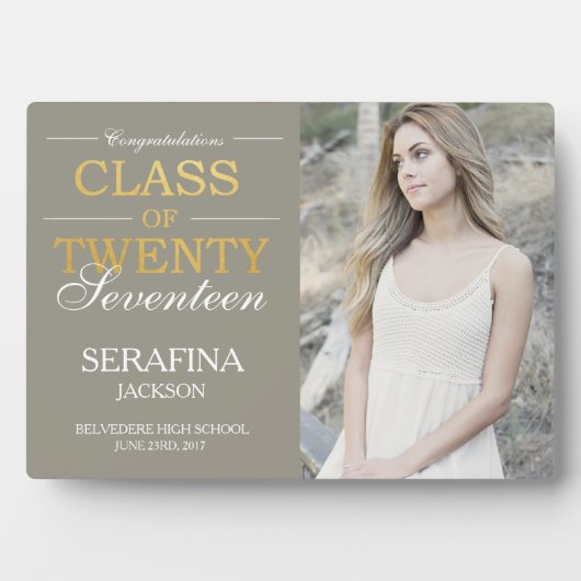 Plaque photo de couleur modifiable de typographie (Devant)