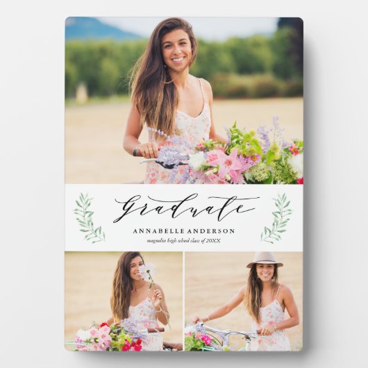 Plaque photo de graduation de Leafy Laurels (Devant)