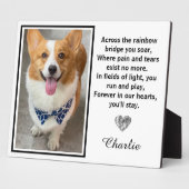 Plaque Photo De L'Autre Côté Du Rainbow Bridge Silver Pet Dog M (Côté)
