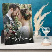Plaque photo de mariage Love Script (Côté)