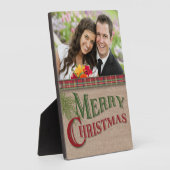 Plaque photo de Noël Burlap et Red Plaid (Côté)