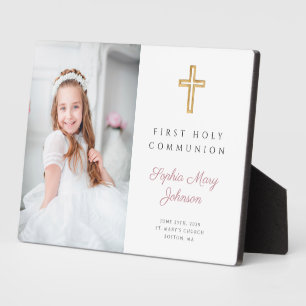 Plaque photo de première communion pour fille mode